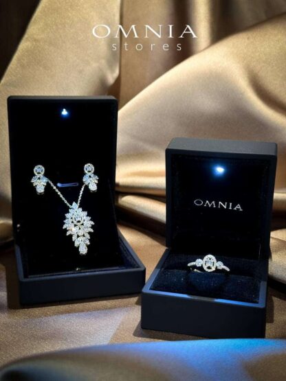 Omnia Sandra White Set Accessories in High Quality Zircon Stone Rhodium Plated - Image 26