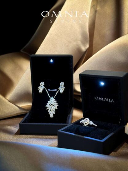 Omnia Sandra White Set Accessories in High Quality Zircon Stone Rhodium Plated - Image 18