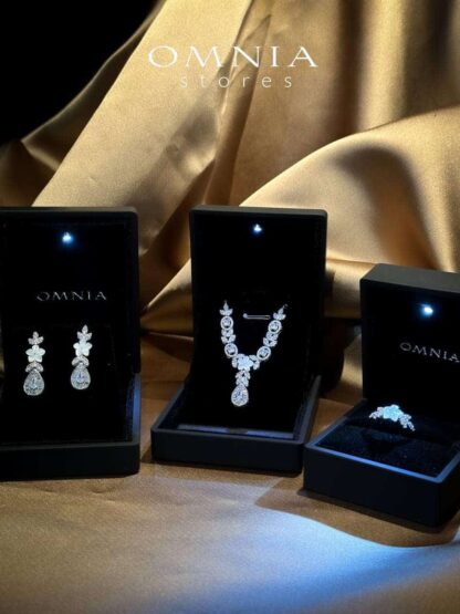 Omnia Sandra White Set Accessories in High Quality Zircon Stone Rhodium Plated - Image 14