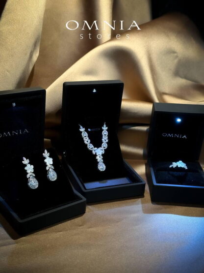 Omnia Sandra White Set Accessories in High Quality Zircon Stone Rhodium Plated - Image 11