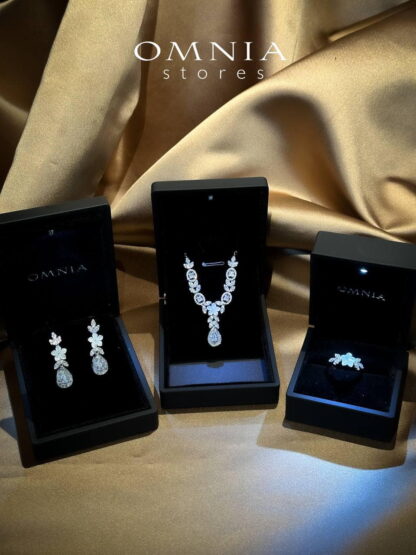 Omnia Sandra White Set Accessories in High Quality Zircon Stone Rhodium Plated - Image 12