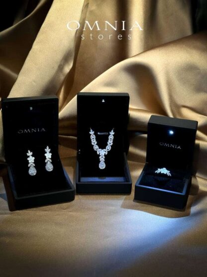 Omnia Sandra White Set Accessories in High Quality Zircon Stone Rhodium Plated - Image 13