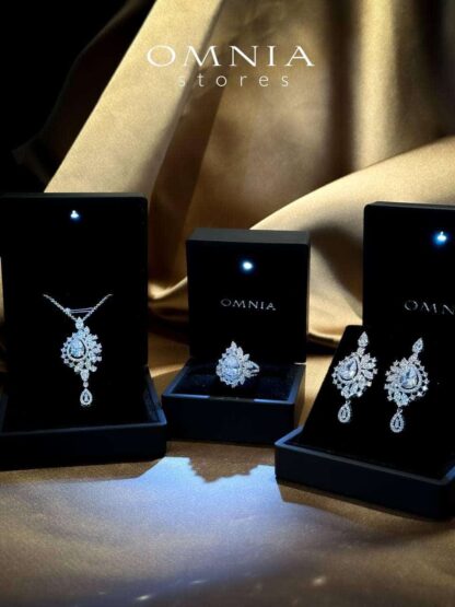 Omnia Sandra White Set Accessories in High Quality Zircon Stone Rhodium Plated - Image 9