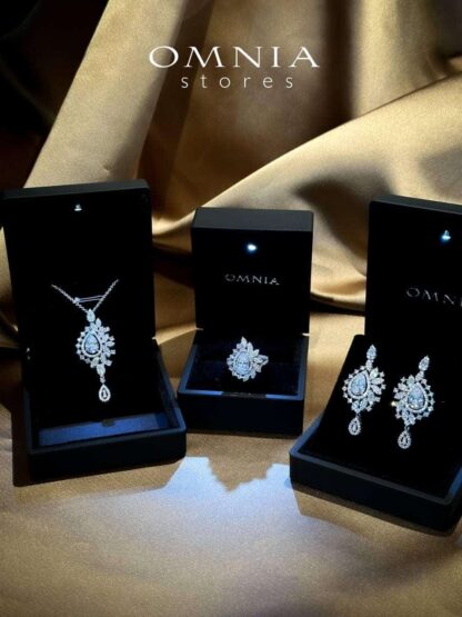 Omnia Sandra White Set Accessories in High Quality Zircon Stone Rhodium Plated - Image 7