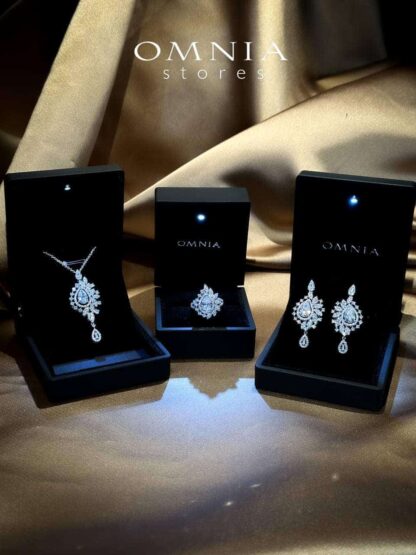Omnia Sandra White Set Accessories in High Quality Zircon Stone Rhodium Plated - Image 10