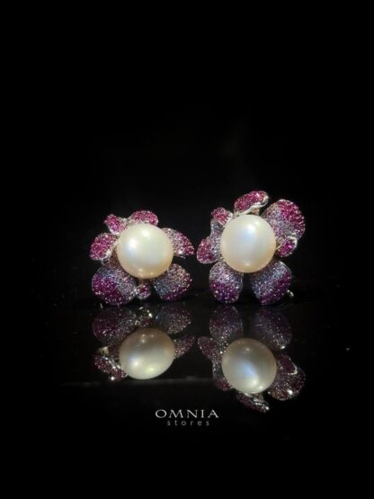 Omnia Nahla Fresh Real Water Pearl Set Accessories 92.5 Silver High Quality Simulated Diamonds - Image 9