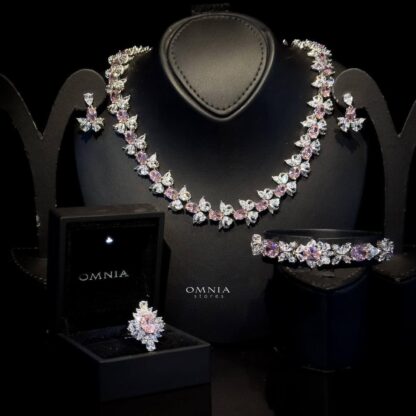 Omnia Muna Pink Bridal Full Set High Quality Simulated Diamonds - Image 4