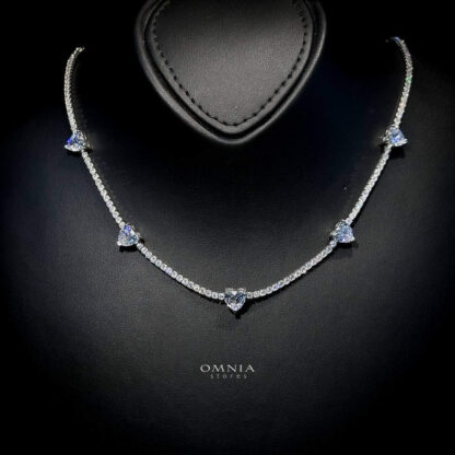 Omnia Louise White Necklace 92.5 Silver In High Quality Simulated diamonds - Image 3