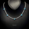 Omnia Louise Sky Blue Necklace In 92.5 Silver High Quality Simulated Diamonds - Image 3