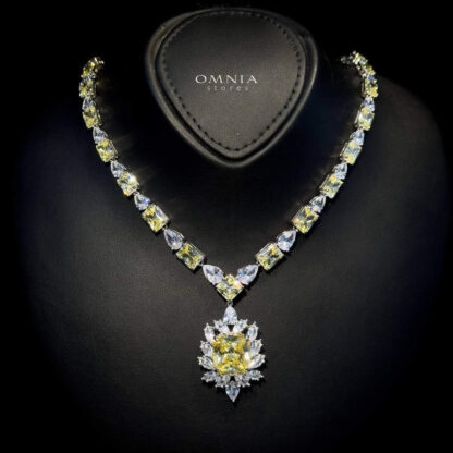 Omnia Ralia Yellow Necklace 92.5 Silver In High Quality Simulated diamonds - Image 3