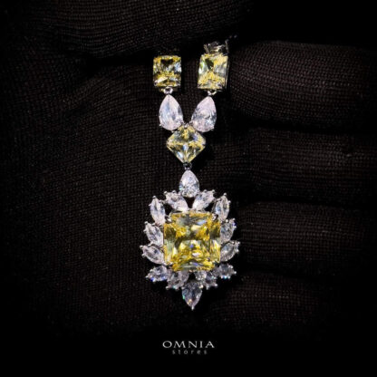 Omnia Ralia Yellow Necklace 92.5 Silver In High Quality Simulated diamonds - Image 2