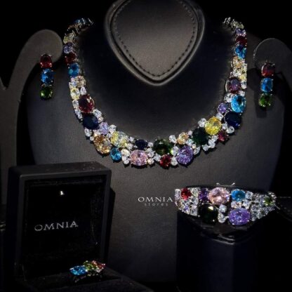 Omnia Artemis Sky Blue Bridal Full Set in High Quality Simulated Diamonds - Image 2