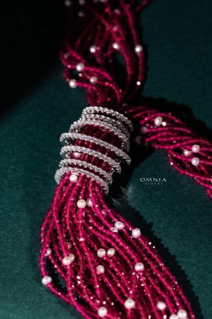 Omnia Ceylan Real Beads Set in 92.5 Silver High Quality Simulated diamonds - Image 4