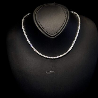 Omnia Melody Tennis Necklace 92.5 Silver In High Quality Simulated diamonds - Image 3