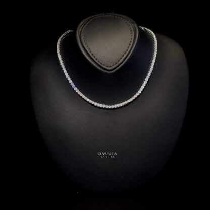 Omnia Melody Tennis Necklace 92.5 Silver In High Quality Simulated diamonds - Image 2