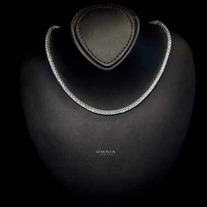 Omnia Arya Tennis Necklace 92.5 Silver In High Quality Simulated diamonds