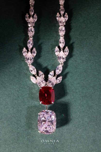 Omnia Ayra Necklace 92.5 Silver In High Quality Simulated diamonds - Image 4