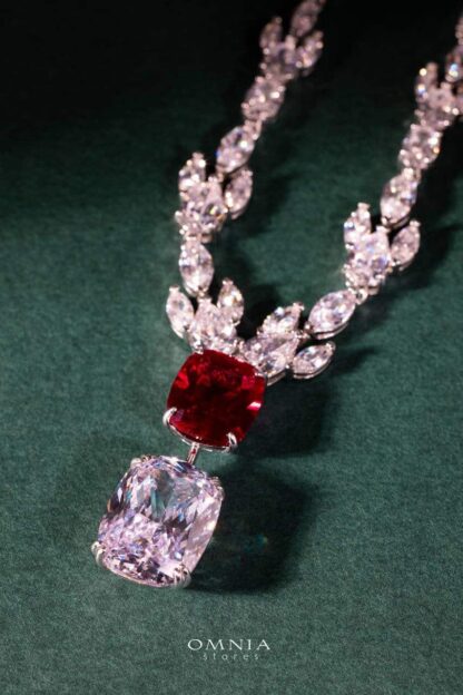 Omnia Ayra Necklace 92.5 Silver In High Quality Simulated diamonds - Image 2