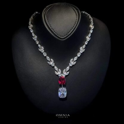 Omnia Ayra Necklace 92.5 Silver In High Quality Simulated diamonds