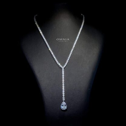 Omnia Anya White Necklace 92.5 Silver In High Quality Simulated diamonds - Image 2