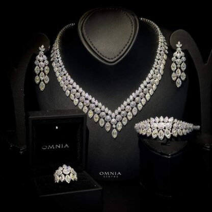 Omnia Bonnie Yellow Bridal Full Set Accessories in High Quality Zircon Stone in Rhodium Plated