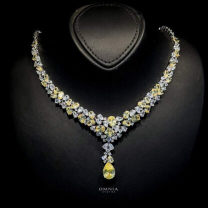 Omnia Reman Yellow Full Set Accessories in High Quality Zircon Stone in Rhodium Plated - Image 2