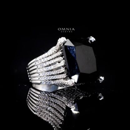 Omnia Janet Black Ring Accessories in High Quality Copper Gold Plated - Image 2