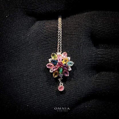 Omnia Atlal Necklace In 92.5 Silver High Quality Natural tourmaline - Image 2