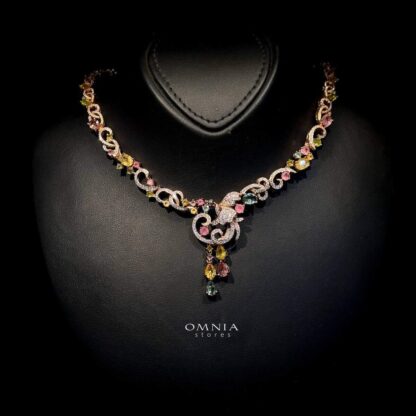 Omnia Suhailah Necklace In 92.5 Silver High Quality Natural tourmaline - Image 3