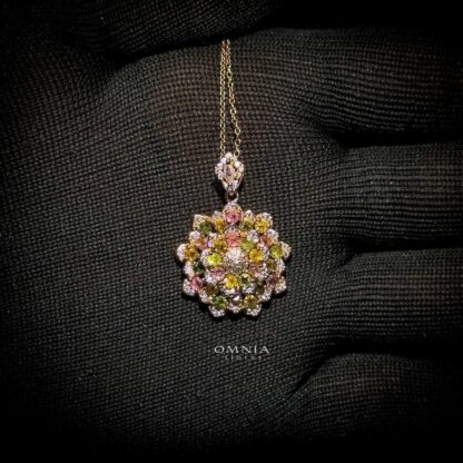 Omnia Arvie Necklace In 92.5 Silver High Quality Natural tourmaline