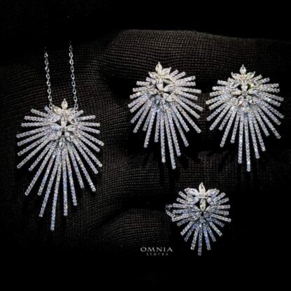 Omnia Amina White Set Accessories in High Quality Zircon Stone - Image 4