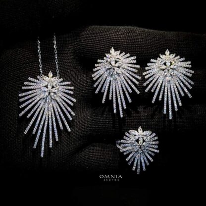 Omnia Amina White Set Accessories in High Quality Zircon Stone - Image 3
