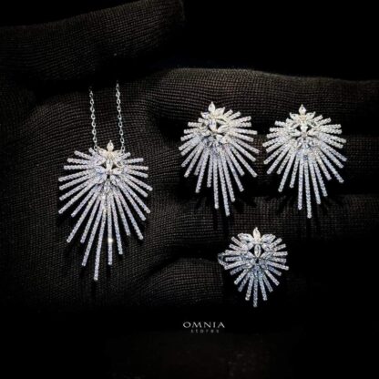 Omnia Amina White Set Accessories in High Quality Zircon Stone - Image 2