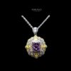 Omnia Maliya Purple Necklace in 92.5 Silver High Quality Simulated Diamonds