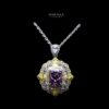 Omnia Maliya Purple Necklace in 92.5 Silver High Quality Simulated Diamonds - Image 2