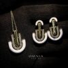 Omnia Andy White Set Accessories in High Quality Zircon Stone Rhodium Plated