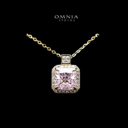 Omnia Zainab Pink Set in 92.5 Silver with High Quality Iced Cut Stone - Image 4
