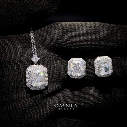 Omnia Salma White Set in 92.5 Silver with High Quality Iced Cut Stone