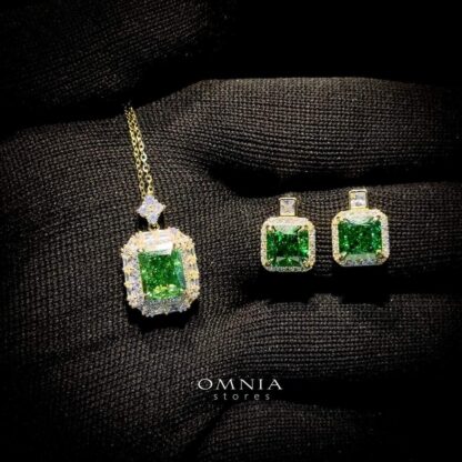Omnia Mai Green Set in 92.5 Silver with High Quality Iced Cut Stone - Image 5