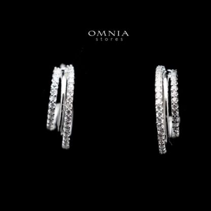 Omnia Emaan Hoop Earrings in 92.5 Silver With High Quality Moissanite Stone