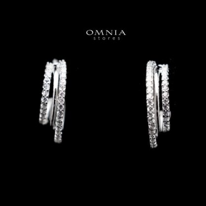 Omnia Emaan Hoop Earrings in 92.5 Silver With High Quality Moissanite Stone - Image 2