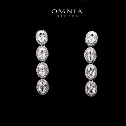 SUPER SALE!!! Omnia Karima Oval Drop Earrings in 92.5 Silver With High Quality Moissanite Stone