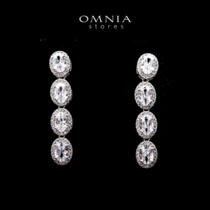 SUPER SALE!!! Omnia Karima Oval Drop Earrings in 92.5 Silver With High Quality Moissanite Stone - Image 2