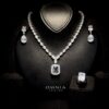 Omnia Audrey White Bridal Set Accessories in High Quality Simulated Diamonds