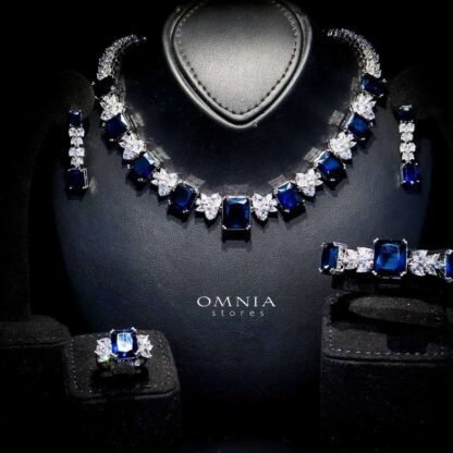 Omnia Amelia Blue Bridal Full Set in High Quality Simulated Diamonds - Image 3
