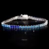 Omnia Tasneem Blue 3mm Tennis Bracelet in 92.5 Silver High Quality Simulated diamonds - Image 2