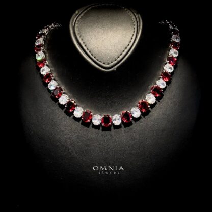 Omnia Gemma Red Bridal Full Set in High Quality Simulated Diamonds - Image 2