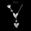 SUPER SALE!!! Omnia Heartful Love Necklace in High Quality 92.5 Silver with Iced Cut Stones - Image 2