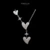 SUPER SALE!!! Omnia Heartful Love Necklace in High Quality 92.5 Silver with Iced Cut Stones