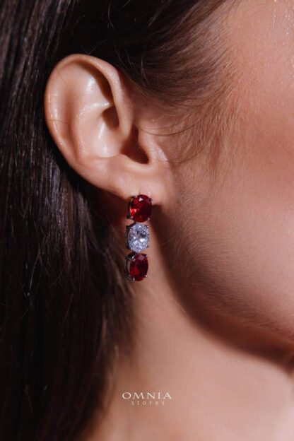 Omnia Gemma Red Bridal Full Set in High Quality Simulated Diamonds - Image 8